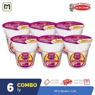 Combo 6 mì ly Modern Bò hầm rau thơm Acecook tiện dụng mọi lúc mọi nơi