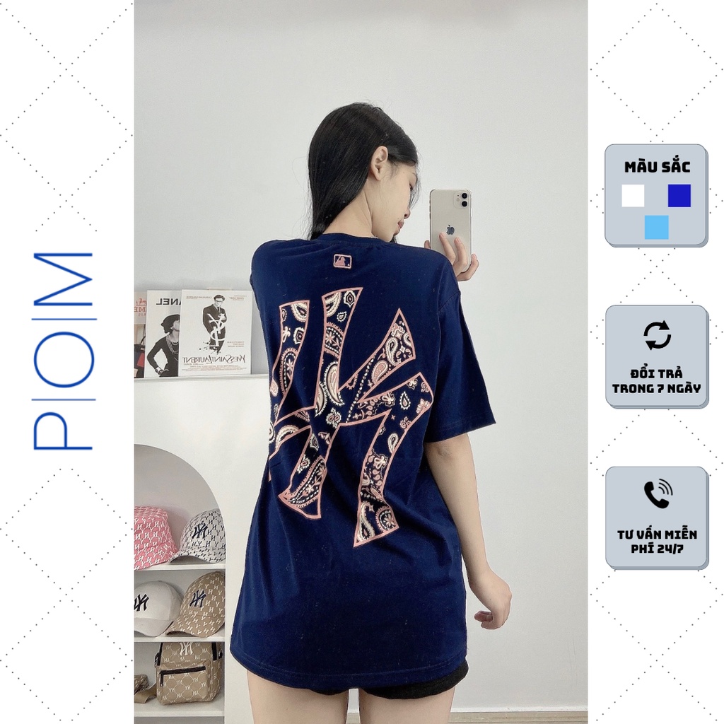 Áo thun nam nữ M.L.B, Áo phông form rộng NY, Áo Unisex TS01 - Pom Store