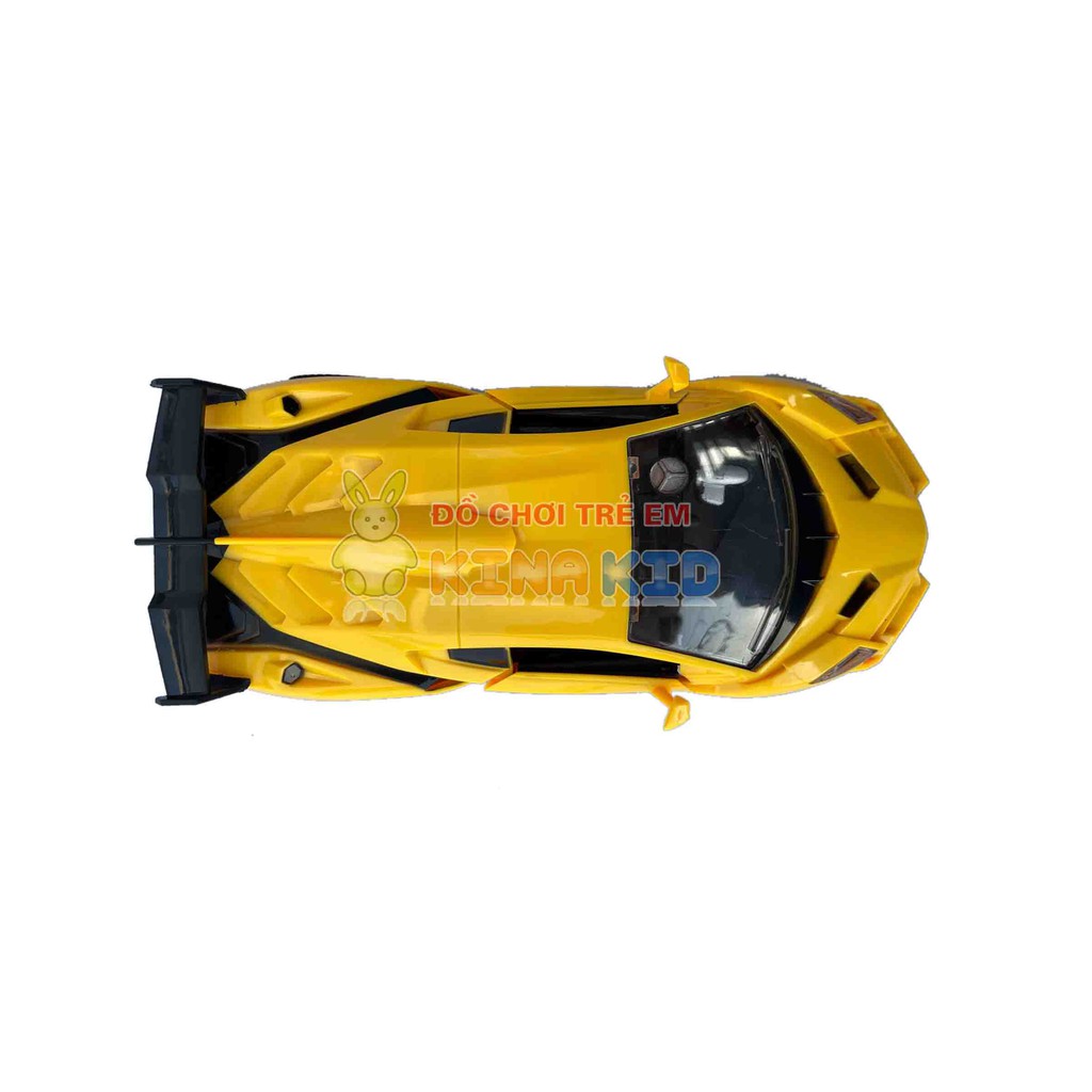 Xe điều khiển Lamborghini tay cầm xoay có sạc, cửa mở, màu vàng