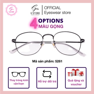 Gọng kính cận thời trang kim loại dáng tròn vuông, Gọng cận nam nữ gọng mảnh kim loại đẹp 5261