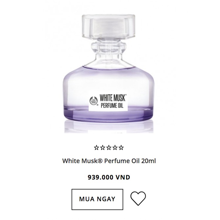 Tinh dầu nước hoa White musk Smoky rose Perfume Oil The Body Shop 20ml