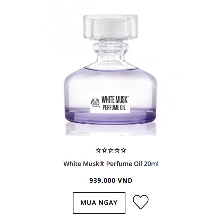 Tinh dầu nước hoa White Musk Perfume Oil The Body Shop 20ml