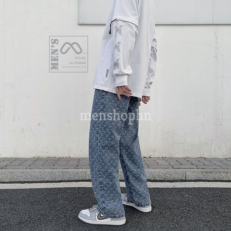 Quần Jean suông đứng Nam, Nữ In Họa Tiết LV - Quảng Châu Cao Cấp - Quần LV ống suông , ulzzang -  CÓ SẴN tại menshophn | BigBuy360 - bigbuy360.vn