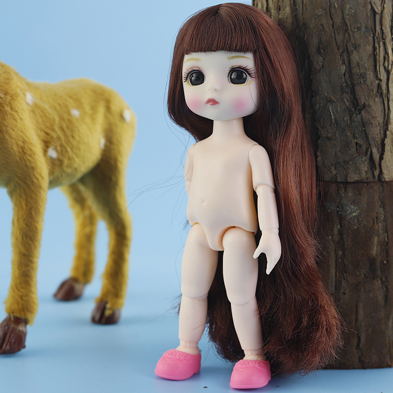Búp bê mắt to 3D 16cm trang điểm dễ thương