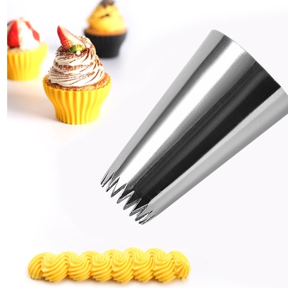 Đui bắt kem 172, Đuôi bắt bánh quy, đui bắt hoa trang trí bánh bằng thép không gỉ đúc liền khối dày dặn, cứng cáp