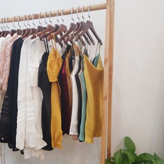 Áo dây lụa cổ đổ, cổ V nhiều màu - hình thật
