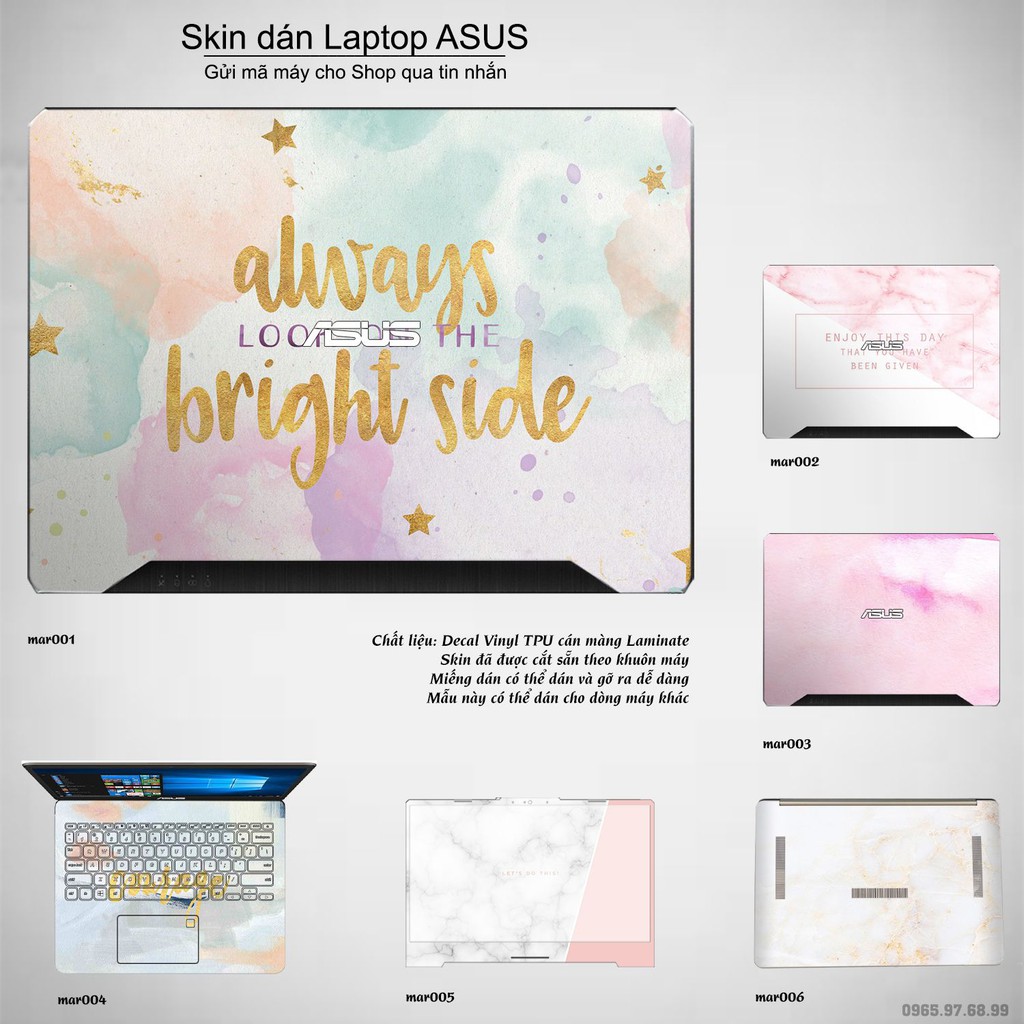 Skin dán Laptop Asus in hình vân Marble