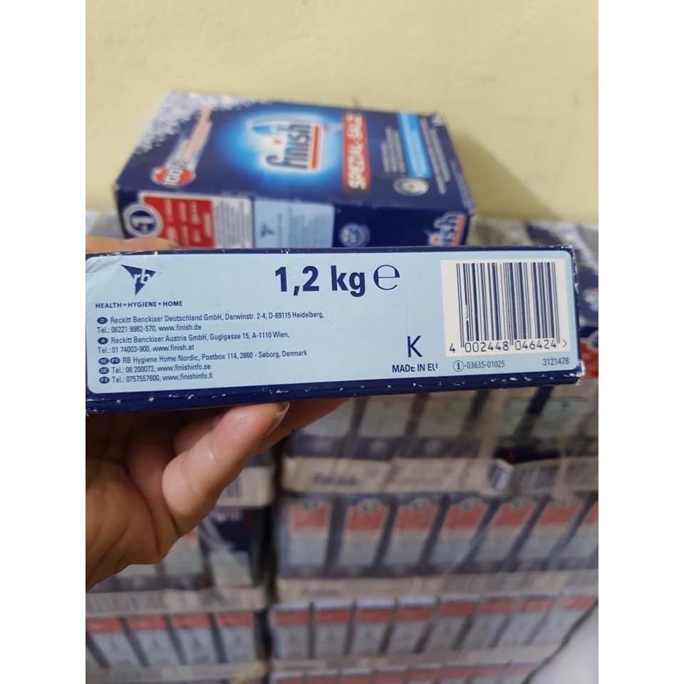 Muối rửa chén Finish 1,5kg (Đức) + Tặng viên Finish