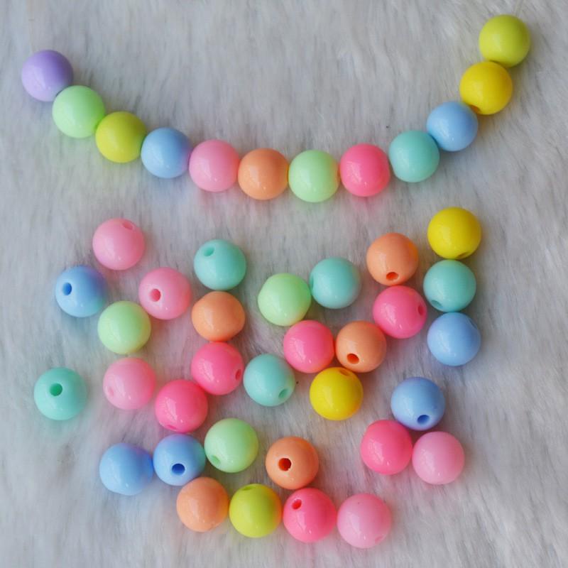 50gam hạt nhựa tròn size 6mm 8mm 10mm/ 12mm 14mm/ 16mm/18mm/20mm mixnhiều màu