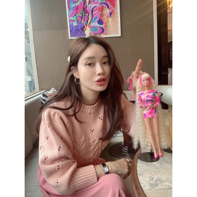 DUNEA Áo Sweater Cổ Tròn Phong Cách Hàn Quốc Cho Nữ