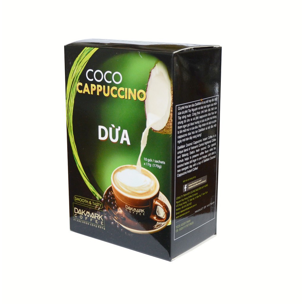 Cà phê Hòa tan Cappuccino vị dừa Dakmark
