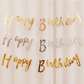 Dây chữ Happy Birthday ép kim