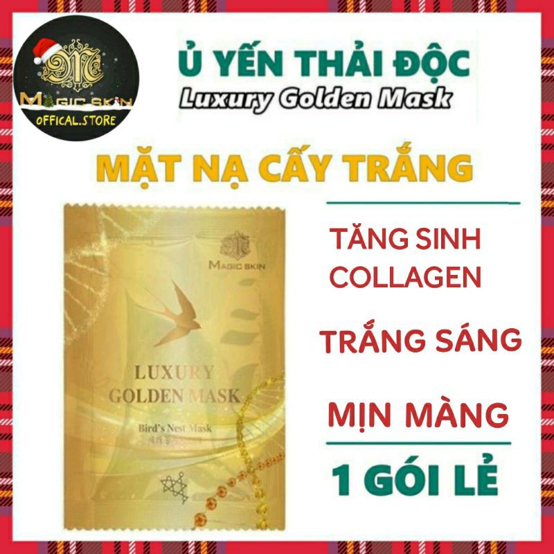 [CHÍNH HÃNG] Gói Lẻ 13g Mặt Nạ Cấy Trắng Yến xào LUXURY GOLDEN MASK MAGIC SKIN