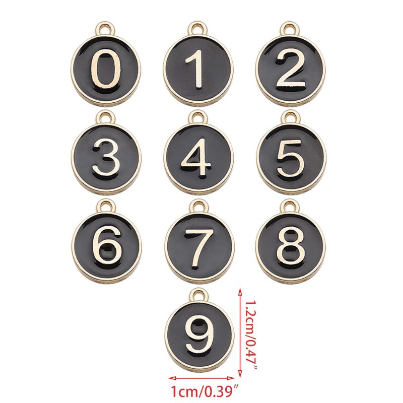 CHARMS Mặt Dây Chuyền Hình Chữ Số Từ 0-9 Độc Đáo Diy