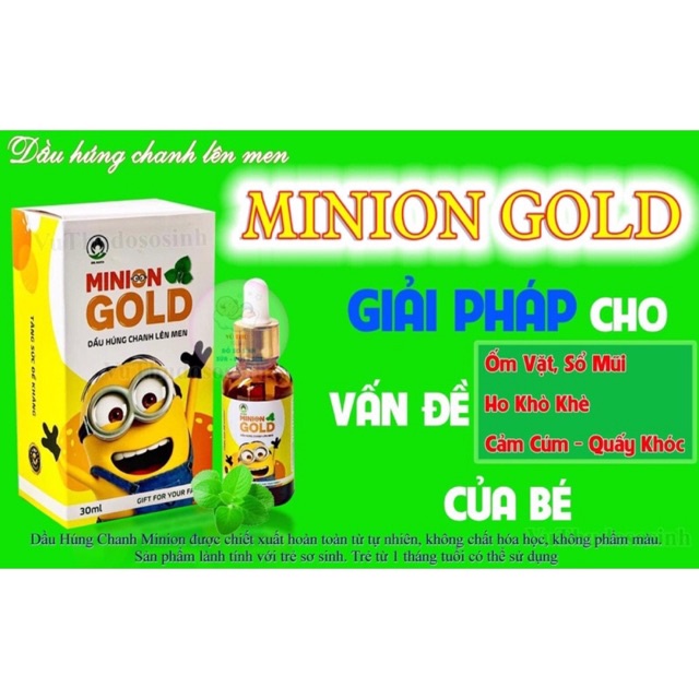 Dầu húng chanh minion từ thiên nhiên cho bé đánh bay ho, khò khè