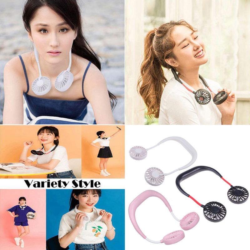 Quạt USB Đeo Cổ Rảnh Tay 3 Tốc Độ Tùy Chỉnh Tiện Dụng