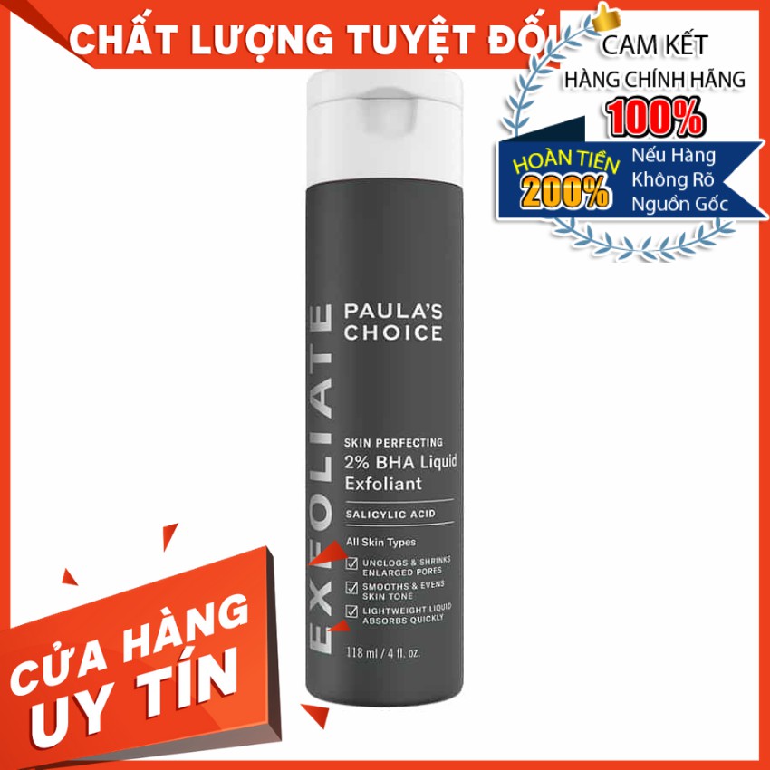 [HÀNG NHẬP KHẨU] Dung Dịch Loại Bỏ Tế Bào Chết Paula's Choice Skin Perfecting 2% BHA Liquid Exfoliant 30ml/118ml