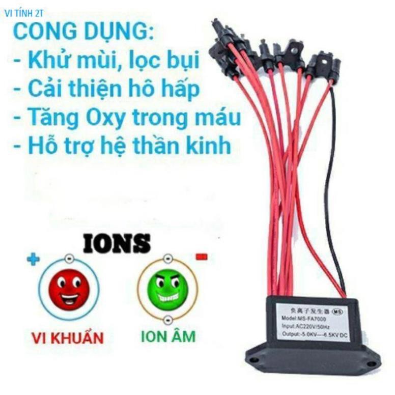 Máy tạo ion âm lọc không khí MS-FA7000 bộ 10 râu điện áp 220V-60Hz,