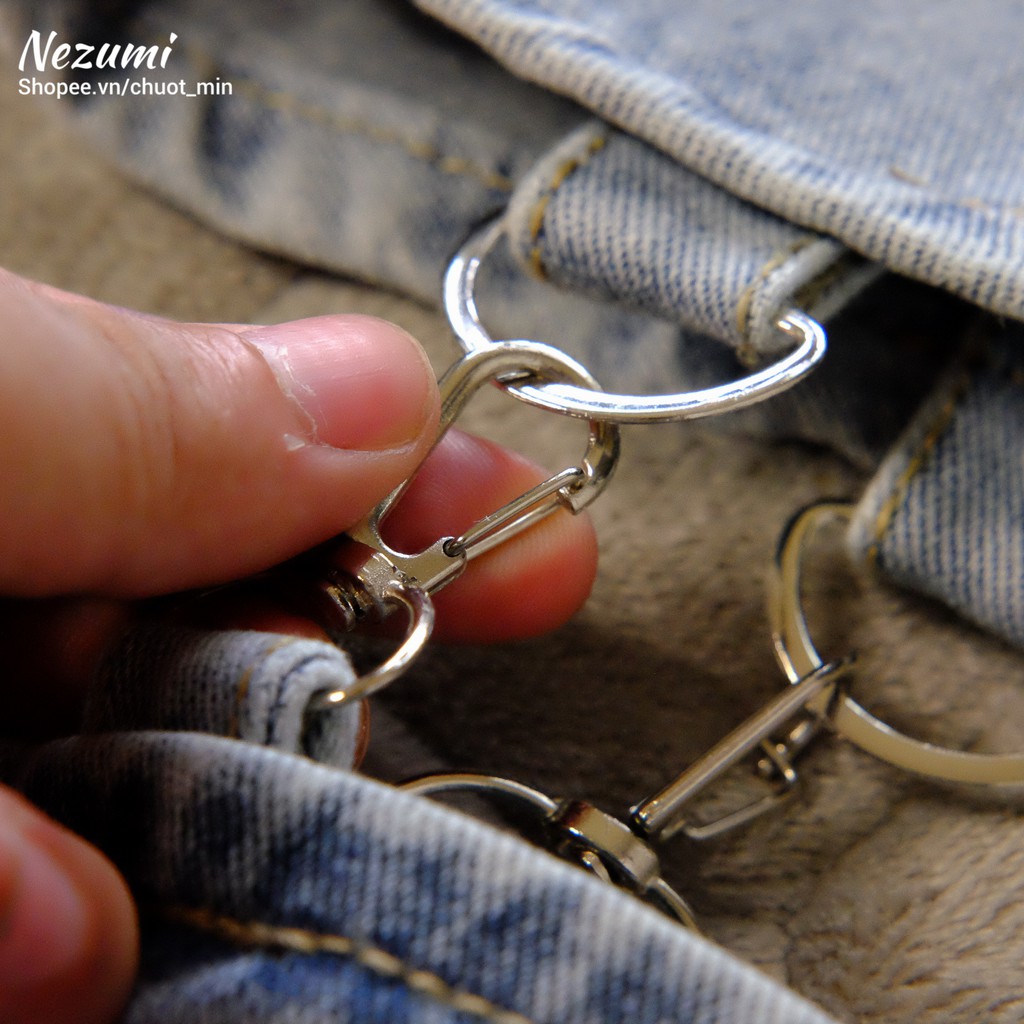 Quần jeans suông hở đùi dây nối sexy có thể tháo rời - Quần bò nhảy hiphop phong cách Châu Âu