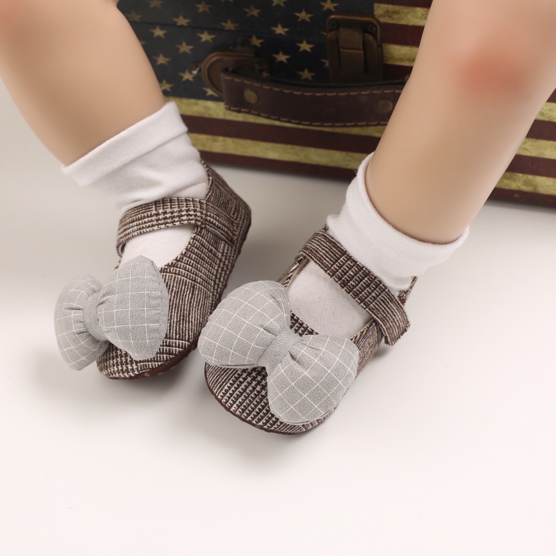 Valen Sina Giày Công Chúa Đế Cotton Thắt Nơ Cho Bé Gái Sơ Sinh 0-18 Tháng Tuổi