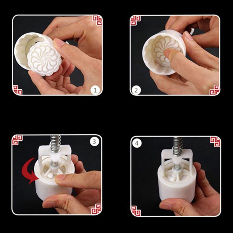 Set 50 Khuôn Làm Bánh Trung Thu Hình Hoa Sen Với 6 Mẫu Khác Nhau