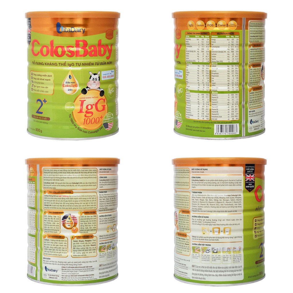 SỮA BỘT COLOSBABY GOLD 0+/1+/2+ 800G