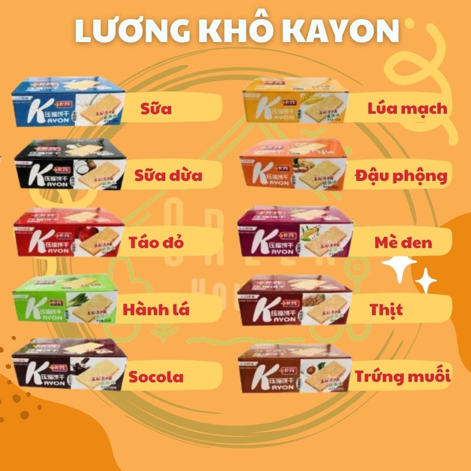 HỘP 20 PHONG LƯƠNG KHÔ KAYON ĐỦ 10 VỊ