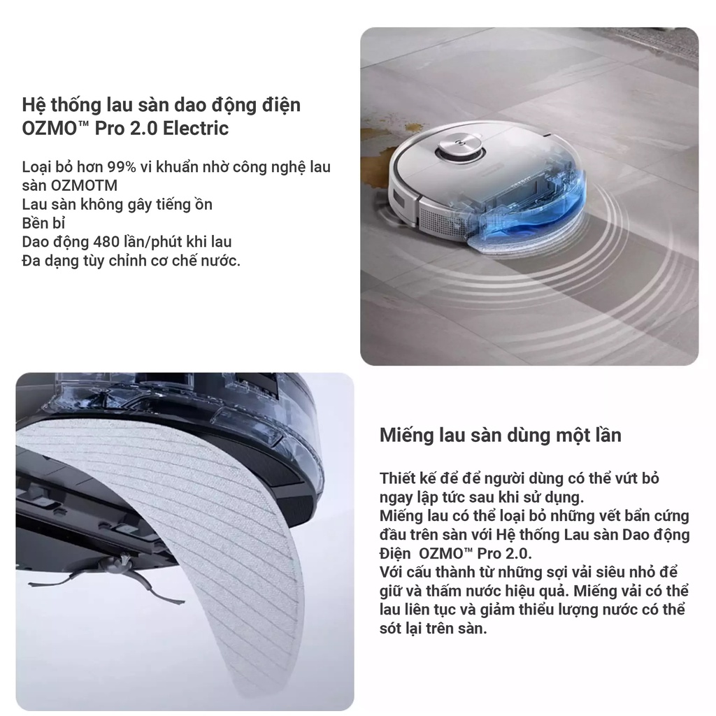 Robot hút bụi lau nhà ECOVACS DEEBOT T9 Cao Cấp - Lực hút Max 3000Pa - Có khả năng khử mùi - Bản quốc tế