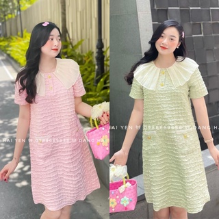Váy xốp cổ xếp ly Kamia sang trọng tiểu thư