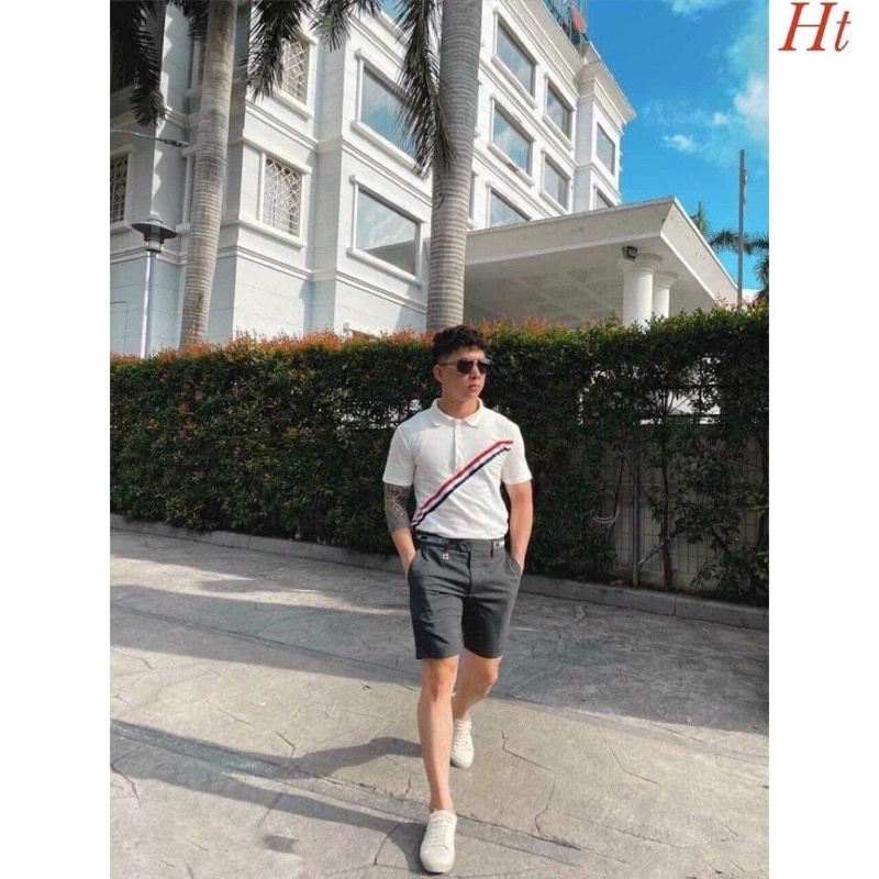 Áo polo sọc chéo THOM H2A866