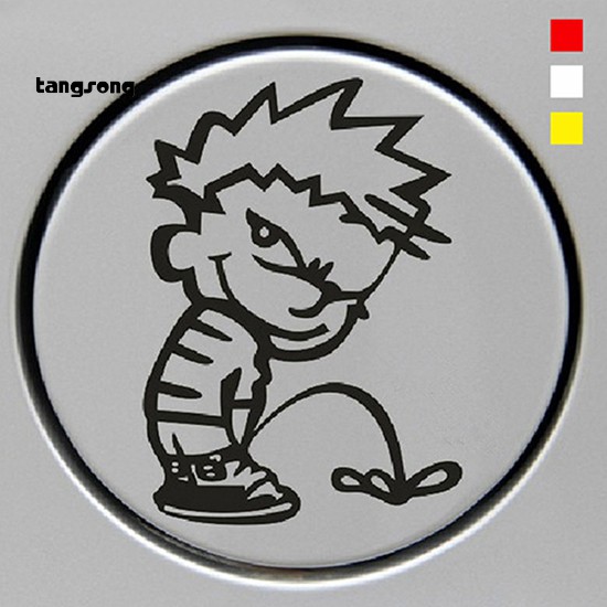 Đề can trang trí nắp bình xăng xe ô tô hình cậu bé dễ thương