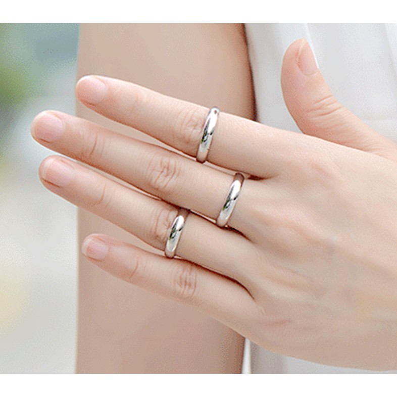 Nhẫn Thép Không Gỉ Tráng Gương Đơn Giản Cho Nữ sd013
