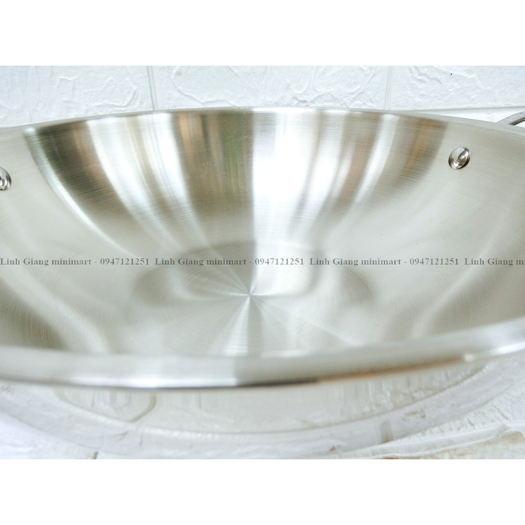 Chảo xào inox 3 lớp 2 quai Duraking DK-30X Đường kính 30cm  Hàng chính hãng