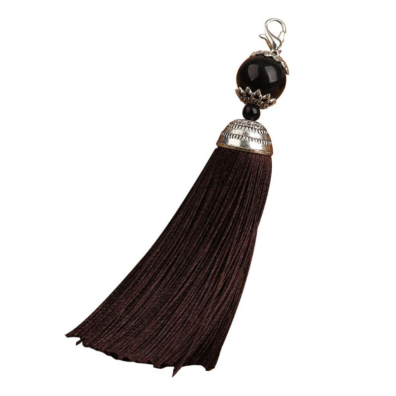 Wer Hạt Cườm Tua Rua Polyester Trang Trí Mặt Chìa Khóa Có Dây Treo