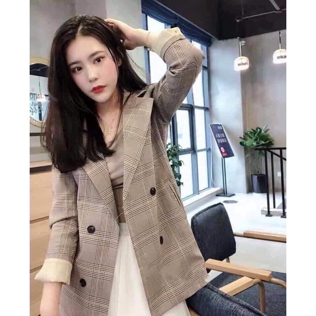 ÁO Blazer kẻ 2 lớp có BIG SIZE- Thời trang đi làm, đi học