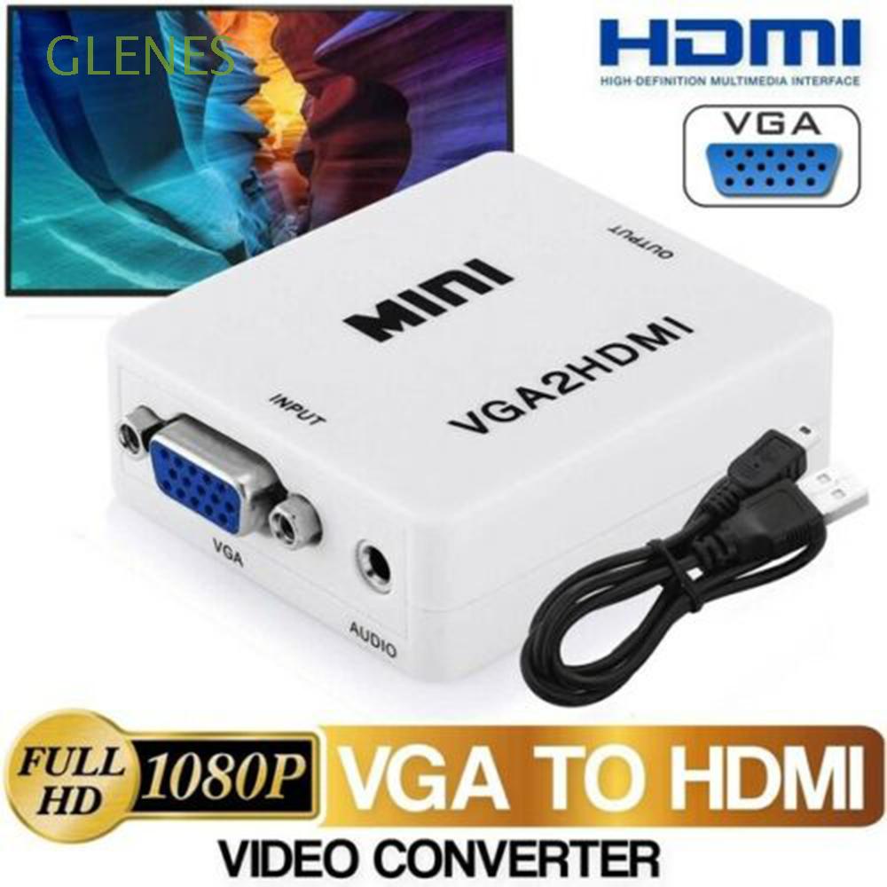 GLENES For PC Laptop DVD VGA to HDMI HDTV VGA2HDMI Converter Projector 1080P MINI Audio Video Adapter/Multicolor