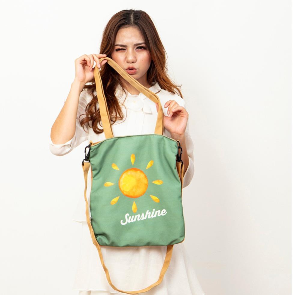 Túi tote và đeo chéo 2 trong 1 vải canvas giá rẻ shop tự chọn màu cho khách theo chương trình khuyến mãi M Studio