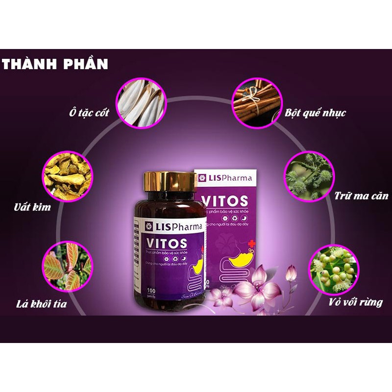 Dạ Dày VITOS - Hỗ Trợ Giảm Các Triệu Chứng của Viêm loét Dạ Dày, tá tràng, Giảm Trào Ngược, ợ hơi ,ợ chua, đầy bụng | BigBuy360 - bigbuy360.vn