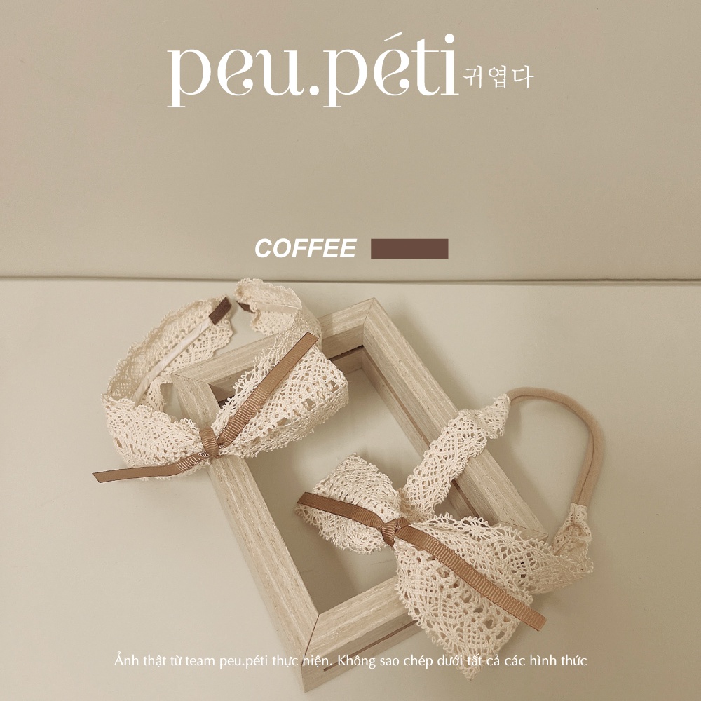 Turban hoặc Bờm Ren màu vintage cho bé thiết kế style Korea- peu.péti  🤎