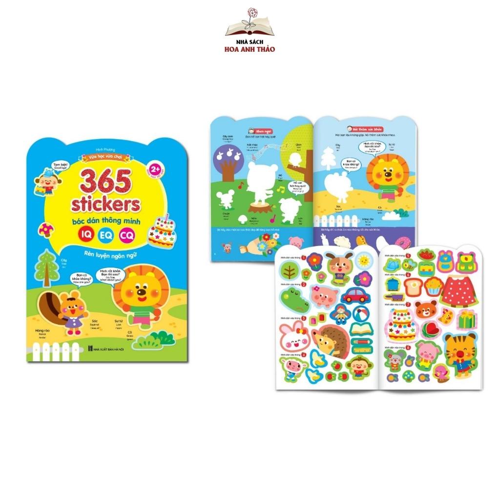 Sách - 365 stickers Bóc dán thông minh song ngữ Việt Anh dành cho trẻ từ 2-6 tuổi (Bộ 6 cuốn)