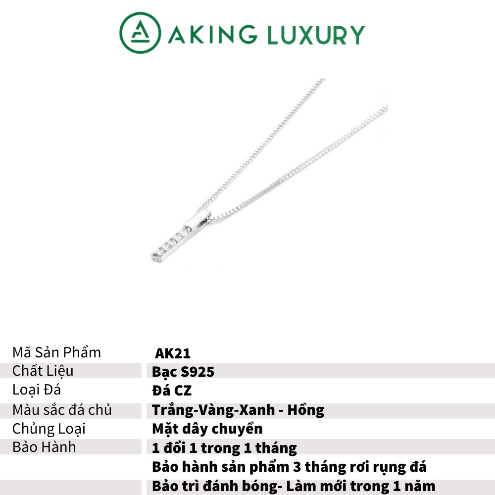 Dây chuyền bạc AKING LUXURY AK21 cao cấp, dây chuyền dùng cho cả nam và nữ kiểu dáng đơn giản. Dây mới nhất 2021