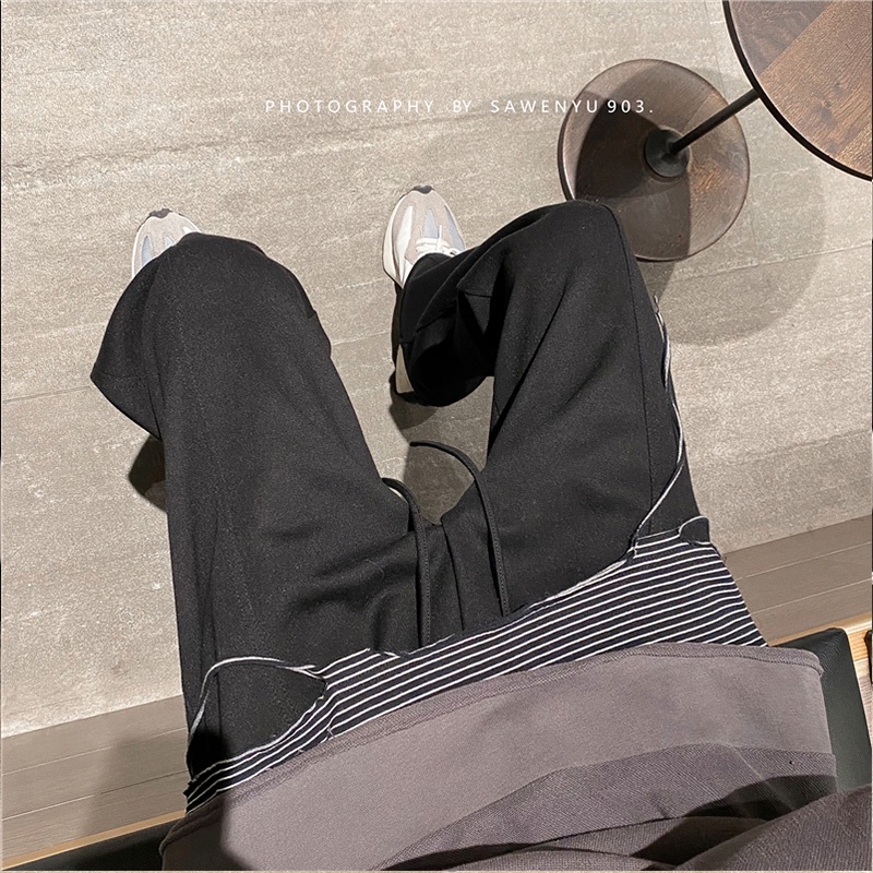 Quần ống rộng màu sắc đơn giản thời trang mùa thu cho nam