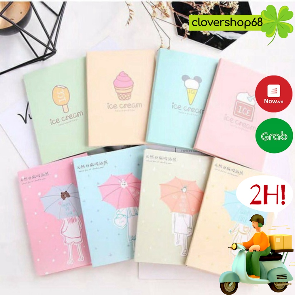 Giấy Thấm Dầu Nội Địa Trung / Giấy thấm dầu- Giấy Thấm Dầu Da Mặt Gói 50 tờ 🍀 Clovershop68 🍀