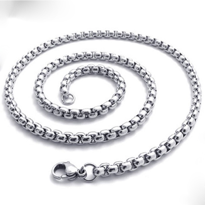 Dây chuyền nam nữ inox mắc xích bông dừa nhiều kích cỡ - DC085