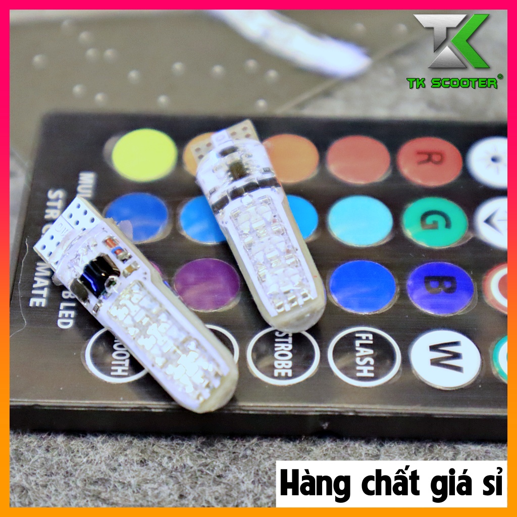 Đèn Led DEMI điều khiển từ xa, gắn xi nhan, đèn sương mù nhiều loại xe, Chân T10, đổi được nhiều và nhiều chế độ sáng.