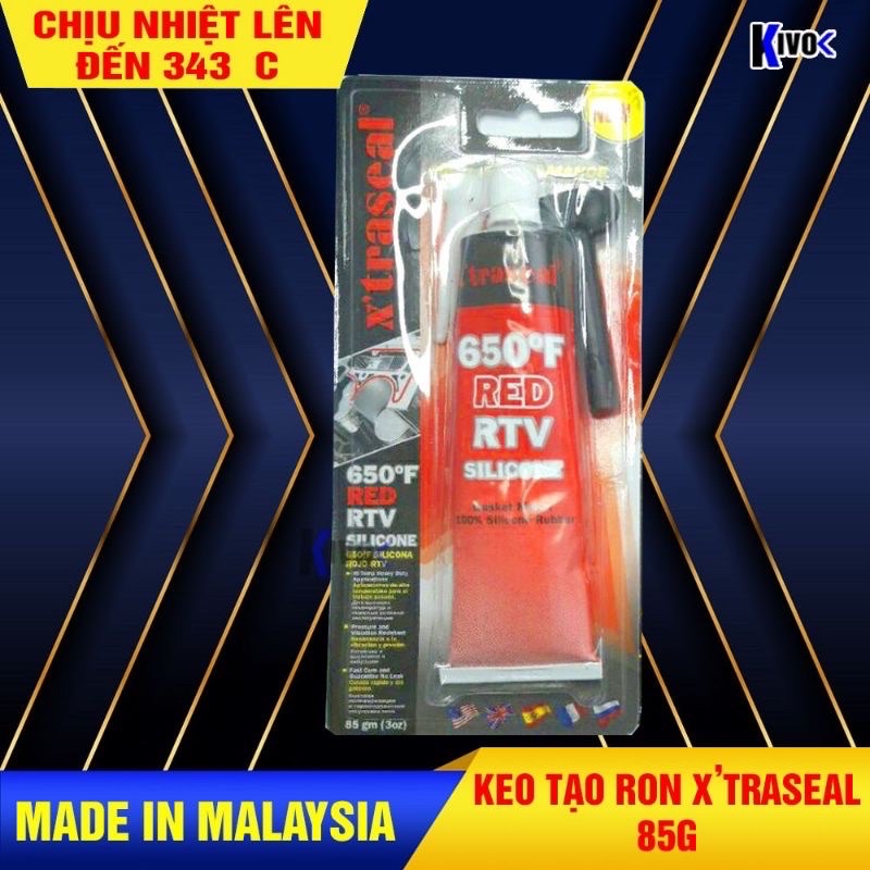 Keo dán ron chịu nhiệt màu đỏ X'traseal 65°F Red RTV Silicon 32g 85g 300g