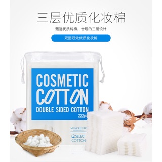 Bông Tẩy Trang Ba Lớp Mềm Mịn Dai Hàng Nội Địa 222 miếng Maycreate
