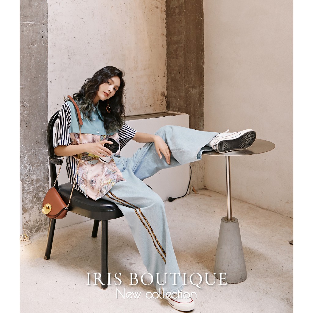 「Hàng sẵn」 Iris Boutique IS062 Travel world -Áo sơ mi