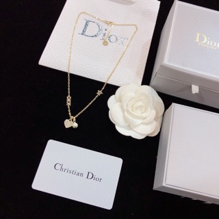 Dior Dây Chuyền Bạc Mặt Trái Tim May Mắn Màu Sắc