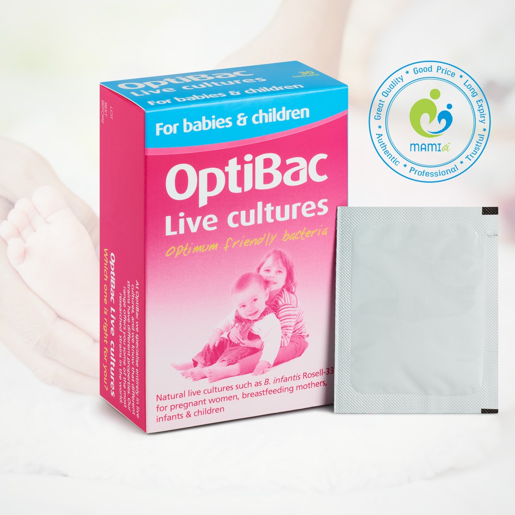 Men vi sinh (30 gói/Giọt 10ml) tăng cường sức khỏe đường ruột cho trẻ nhỏ Optibac Probiotics For Baby & Children, UK